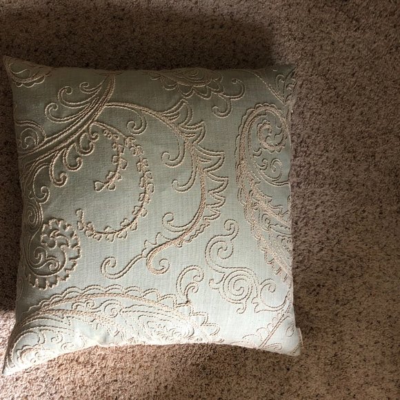 Mattuck Embroidered Throw Pillow Linen Suede - Picture 11 of 12